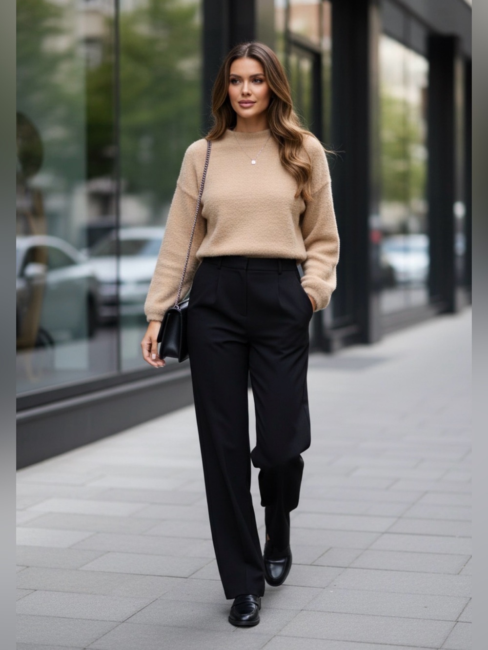 (#102) PRINCESS POLLY Fuzzy Mock Neck Sweater